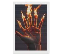VIDI Fire Flame Hand 5D Diamond Painting Kits for Adults DIY Full Round Drill Diamond Art with Complete Tools Beginner Friendly Craft for Stress Relief, Home Wall Decor and Gift Idea 8"x12"