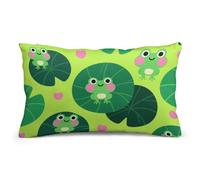 VIDI Frog Pond Green Throw Pillow Covers Decorative Pillow Protectors with Hidden Zipper Soft Plush Pillowcase Lumbar Pillows Covers for Living Room Couch Bed Sofa Home Decor 8"x12"