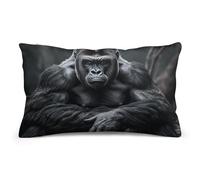 VIDI Gorilla on The Ground Throw Pillow Covers Decorative Pillow Protectors with Hidden Zipper Soft Plush Pillowcase Lumbar Pillows Covers for Living Room Couch Bed Sofa Home Decor 8"x12"