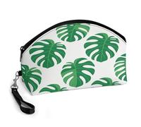 VIDI Green Turtle Leaf Makeup Bag Portable Toiletry Bags Travel Lipstick Cosmetic Bag with Zipper Large Capacity Curved Coin Purse for Skincare Brushes