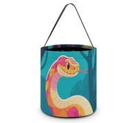 VIDI Halloween Candy Tote Bag - Snake in The Tree Trick Or Treat Bucket with Handles, Pumpkin Party Favor Basket