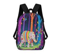 VIDI Laptop Backpack Colorful Forest Elephant Fashion Bookbag Carry-on Daypack Crossbody Bag for Travel 17 In