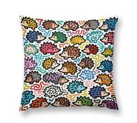 VIDI Little Hedgehog Graffiti Pillow Covers Decorative Throw Pillow Covers Farmhouse Double-Sided Pillowcases Soft Cushion Cases Christmas Home Decor for Couch Bed Sofa Living Room 20 "x20