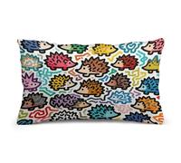VIDI Little Hedgehog Graffiti Throw Pillow Covers Decorative Pillow Protectors with Hidden Zipper Soft Plush Pillowcase Lumbar Pillows Covers for Living Room Couch Bed Sofa Home Decor 8"x12"