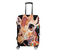 VIDI Luggage Cover for Suitcase - Colorful Artistic Giraffe Luggage Sleeve Suit Case Cover Travel Stretch Baggage Case Protective Washable Fit 19-32 Inch M