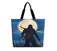 VIDI Moonlight Watercolor Style Ninja Tote Bags Reusable Grocery Bags Large Shopping Bag DIY Shoulder Bag for Women Work