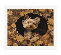 VIDI Paint by Numbers Kit Yorkshire Terrier in The Cave Digital Oil Painting for Adults DIY Pattern Paint by Number for Beginner Hanging Canvas Oil Painting Kit for Wall Decor 40x50cm