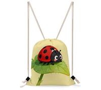 VIDI Red Ladybug Drawstring Backpack Canvas String Bag Sports Sackpack Gym Sack for Men Women