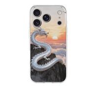 VIDI Silver Dragon Circling Compatible for iPhone 17 Case Slim Shockproof Soft TPU Phone Case Slim Aesthetic Protective Cover for Women Men