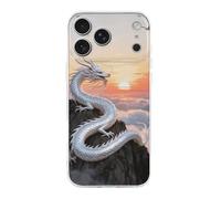 VIDI Silver Dragon Circling Compatible for iPhone 17 Case Slim Shockproof Soft TPU Phone Case Slim Aesthetic Protective Cover for Women Men