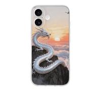 VIDI Silver Dragon Circling Compatible for iPhone 17 Case Slim Shockproof Soft TPU Phone Case Slim Aesthetic Protective Cover for Women Men