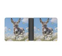 VIDI Slim Wallet for Men Donkey & Butterflies Bifold Wallets Front Pocket Credit Card Holder Leather Money Clip