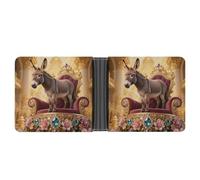 VIDI Slim Wallet for Men Donkey on Gem Throne Bifold Wallets Front Pocket Credit Card Holder Leather Money Clip