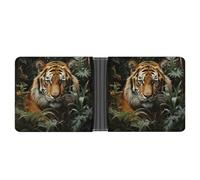 VIDI Slim Wallet for Men Jungle Tiger Bifold Wallets Front Pocket Credit Card Holder Leather Money Clip