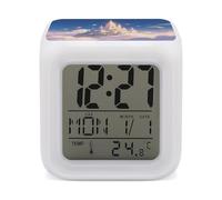 VIDI Smart Digital Alarm Clock with 7 Color Changing Night Light - Cloud - Castle in The Sky LED Display Desktop Clock for Heavy Sleepers, Bedside Small Alarm Clocks with Date Temperature Display