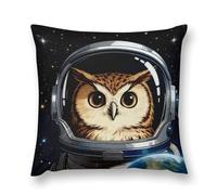 VIDI Space Astronaut Owl Pillow Covers Decorative Throw Pillow Covers Farmhouse Double-Sided Pillowcases Soft Cushion Cases Christmas Home Decor for Couch Bed Sofa Living Room 18 "x18