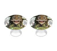 VIDI Stainless Steel Cabinet Knobs - Wise-Old-Tree-with-Dwarves 1.1 Inch Round Drawer Handles, Aluminum Alloy Furniture Pulls for Kitchen Cabinets, Dressers, Closet Hardware (2-Pack)