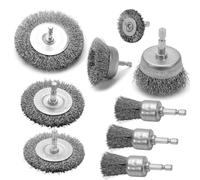 VIDICA Wire Brush for Drill Set 9Pcs,Abrasive Wire Wheel for 1/4 Inch Hex Shank, Wire Cup Brush for Drill, Coarse Crimped Carbon Steel Wire Brush Set for Removing Paint and Rust