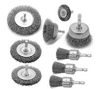 VIDICA Wire Brush for Drill Set 9Pcs,Abrasive Wire Wheel for 1/4 Inch Hex Shank, Wire Cup Brush for Drill, Coarse Crimped Carbon Steel Wire Brush Set for Removing Paint and Rust