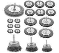 VIDICA Wire Brush Set 20 Pcs, 1/4 Inch Hex Shank Wheel for Drill, Carbon Steel Brush Set for Cleaning Rust