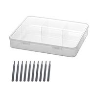 Vidifor 2-Pack Clear Cable Organizer Box with 16 Cable Ties, Portable Cord & Charger Storage for Drawer, Desk, Office & Home (2, Large)