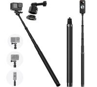VIDIFY 1.16m/3.8ft Adjustable Carbon Fibre Invisible Selfie Stick For Insta 360 X5, OSMO 360 Extension Pole For Insta360 X5, X4, GoPro Max 360 - Includes Action Camera Quick Release Adapter