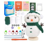 Vidillo Christmas Crochet Kit for Beginners Snowman Complete Beginner Crochet Knitting Kit Crochet Starter Pack DIY Set with Crochet Hook,Yarn,Instructions,Video Tutorial Adults Kids Gift (Grün)