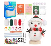 Vidillo Christmas Crochet Kit for Beginners Snowman Complete Beginner Crochet Knitting Kit Crochet Starter Pack DIY Set with Crochet Hook,Yarn,Instructions,Video Tutorial Adults Kids Gift (Rot)