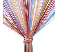 Vidillo Door String Curtain, Wall Panel Fringe Window Room Divider Blind, Home Patio Bedroom Decorative Tassel Screen Ribbon Strings Strip Silver Thread Screen (Multi-color),100x200_cm