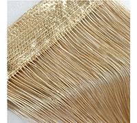 Vidillo Door String Curtain, Wall Panel Fringe Window Room Divider Blind, Home Patio Bedroom Decorative Tassel Screen Ribbon Strings Strip Silver Thread Screen for Wedding Coffee House (Champagne)