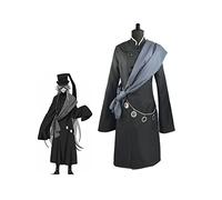 VIDOJI Anime Black Butler Cosplay Costume Undertaker Uniforms Halloween Party,XXL-Black