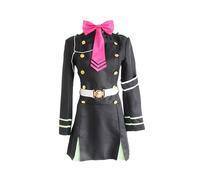 VIDOJI Anime Shinoa Hiiragi Cosplay Costume Women Uniforms Halloween Carnival Party,Black-XL