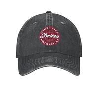 VIDOJI Baseball Cap Classic Casual Indian America Motorcycles Emblem Baseball Cap Vintage Distressed Denim Washed Sun Cap Outdoor Running Golf Adjustable Caps