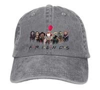 VIDOJI Baseball Cap Horror Friends Halloween Baseball Cap Hats Men Women Visor Protection Snapback Saw Caps Movie Horror Gift Perfect Birthday