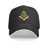 VIDOJI Baseball Cap Personalized Gold Freemason Logo Baseball Cap Sun Protection Men Women's Adjustable Masonic Mason Dad Hat Spring