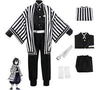 VIDOJI Iguro Obanai Cosplay Costume Kimono Robe Uniform Outfit Halloween Full Set,L-Set