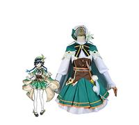 VIDOJI Venti Cosplay Outfits Costume Dress Women Girls Halloween,Green-L