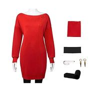 VIDOJI Yor Forger Cosplay Costume Anime Red Sweater Uniform Halloween Outfits,L-Red