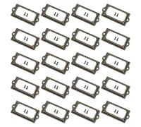 Vidonergy 20Pcs Antique Brass Drawer Label Pull Cabinet Handle with 40 Screws, Iron File Name Card Holder for Jewelry Box, Cupboard, Apothecary - 70x33mm(Green Bronze)