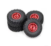 Vidonergy 4-Pack -Inch RC Crawler Tires with Extended Coupler for Traxxas For TRX4M, For Bronco & For Defender /18 Scale Models - For Durable ABS/Aluminum Wheels(RED A)