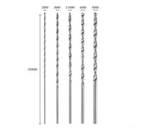 Vidonergy 5-Piece for HSS Extra-Long Drill Bit Set, 150 mm Shank Length with 2 mm, 3 mm, 3.5 mm, 4 mm, and 5 mm Diameter Bits for Wood, Plastic, Aluminum, and(SKU)