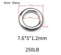 Vidonergy 50pcs Heavy-Duty Stainless Steel Fishing Solid Rings - Seamless Split Rings for Lures & Terminal Tackle, Resistant, 150-400 lb Tes