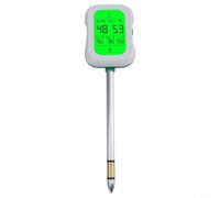 Vidonergy 7-in-1 Soil Tester for pH, Moisture, Light, Fertility, Air Humidity and Ambient Readings with LCD Display, Plastic and Metal Construction, White