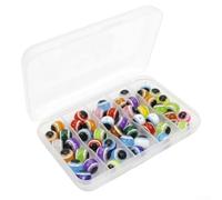 Vidonergy Acrylic Fishing Lure Beads for Fly Tying - 200pcs 6mm or 100pcs 8mm Fish Eye Beads, Hard Plastic, Wear-Resistant, Mixed Colors - Fly Tying Materials(8MM（100PCS）)