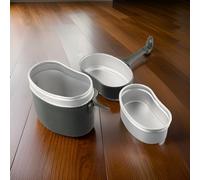 Vidonergy Aluminum Camping Mess Kit - Portable 3-Piece Cookware Set for Hiking, Backpacking & Outdoor Cooking, Heat-Resistant to 180°C, Lightweight 462g, Green