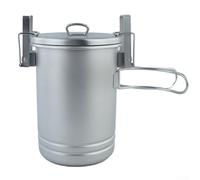 Vidonergy Camping Rice Cooker and Cooking Pot with Foldable Handle, Portable Stainless Steel Cookware for Outdoor Camping and Hiking, 1750ml Capacity(Without Storage Bag)