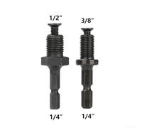 Vidonergy Hex Shank Drill Chuck Adapter - Steel 1/4" to 3/8" and 1/4" to 1/2" Male Thread Transition Sleeve for Power Drills, Chuck Loosening During(2Pcs Set)