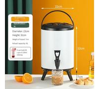 Vidonergy Insulated Tea Bucket for Camping - Large Capacity Beverage Pail with Double-Layer Insulation for Hot and Cold Drinks, Food-Grade Plastic + Resin Tap, Portable(White 8L)