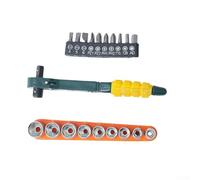 Vidonergy Mini Ratchet Screwdriver Wrench with Dual Head Design, Ergonomic ABS Handle, 10 Socket Bits & 9 Sockets, Compact Portable Tool for Home Repair and(1)