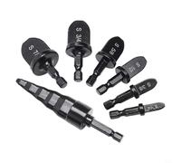 Vidonergy Pipe Expander Tool, 5 in 1 Air Conditioner Repair Tool Set with 6/7pcs Swaging Bits for Copper Pipe, Steel Tube Expanding Drill Bit for Hand Electric Drill, Black(B)